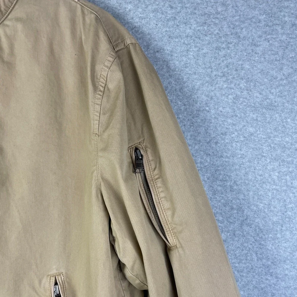Banana Republic Jacket Mens XL Full Zip Bomber Garment‎ Dye Lined Snap Collar